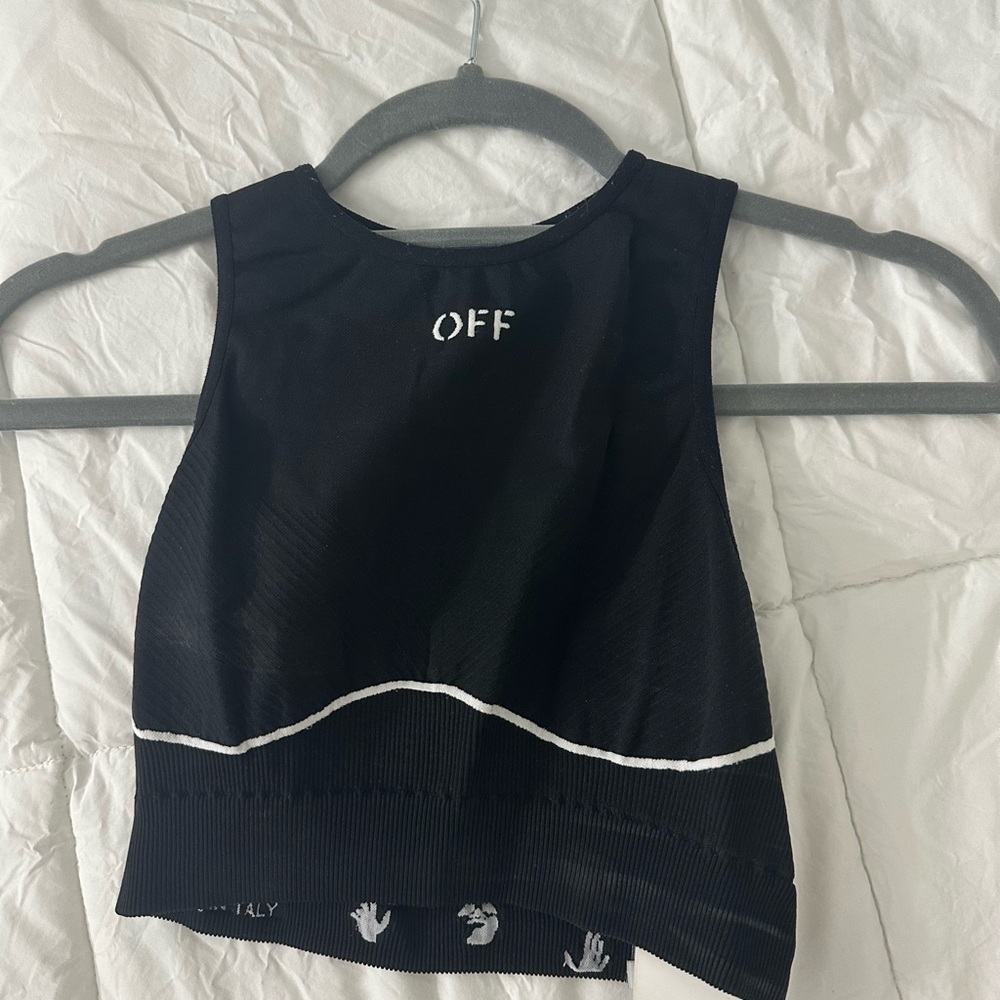 Off-White Black Top with White Details